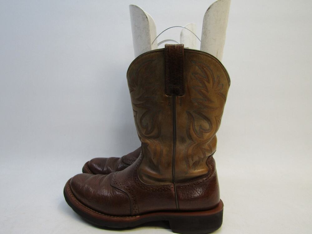Ariat Mens Size 9.5 EE Brown Leather Stockman Cowboy Western Boots